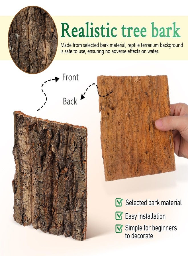 SHINEOFI 4Pcs Reptile Cork Bark Terrarium Background Natural Tree Bark Tank Decor Aquarium Decoration for Bearded Dragons Geckos Lizards Frogs, 5.9X5.9In - Image 3